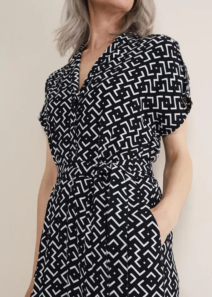 Phase Eight Paige Abstract Print Wide Leg Jumpsuit Navyivory Women Dresses