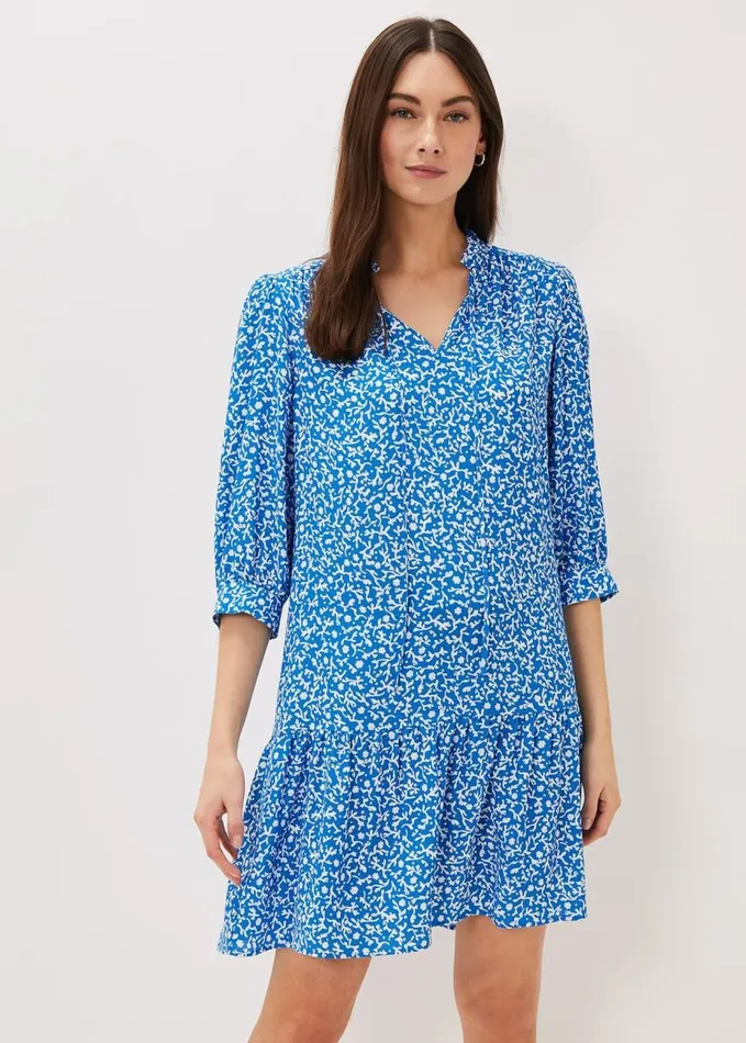 Phase Eight Penele Swing Dress Blueivory Women Dresses