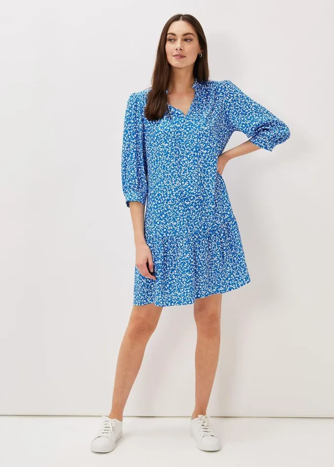 Phase Eight Penele Swing Dress Blueivory Women Dresses