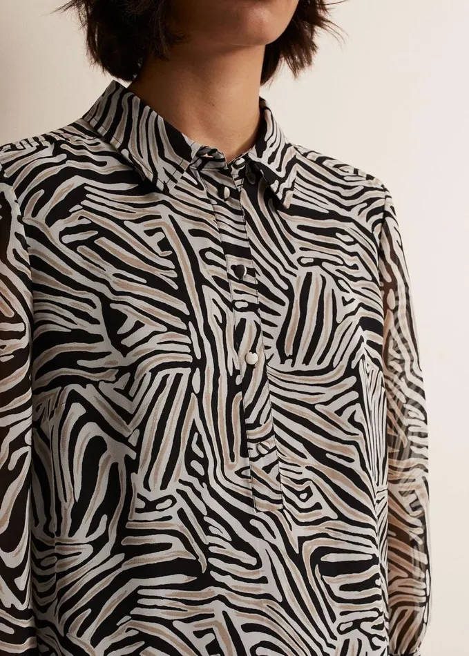 Phase Eight Penelope Zebra Shirt Mini Dress Stoneivory Women Dresses