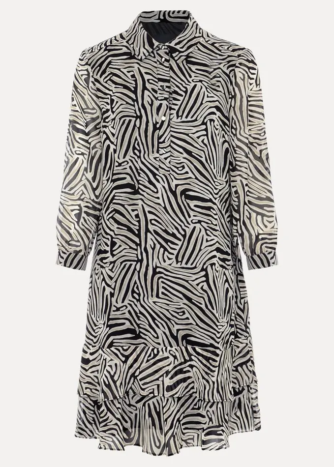 Phase Eight Penelope Zebra Shirt Mini Dress Stoneivory Women Dresses