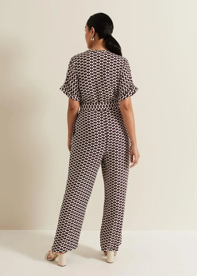 Phase Eight Petite Andra Geo Tie Waist Jumpsuit Multicoloured Women Dresses