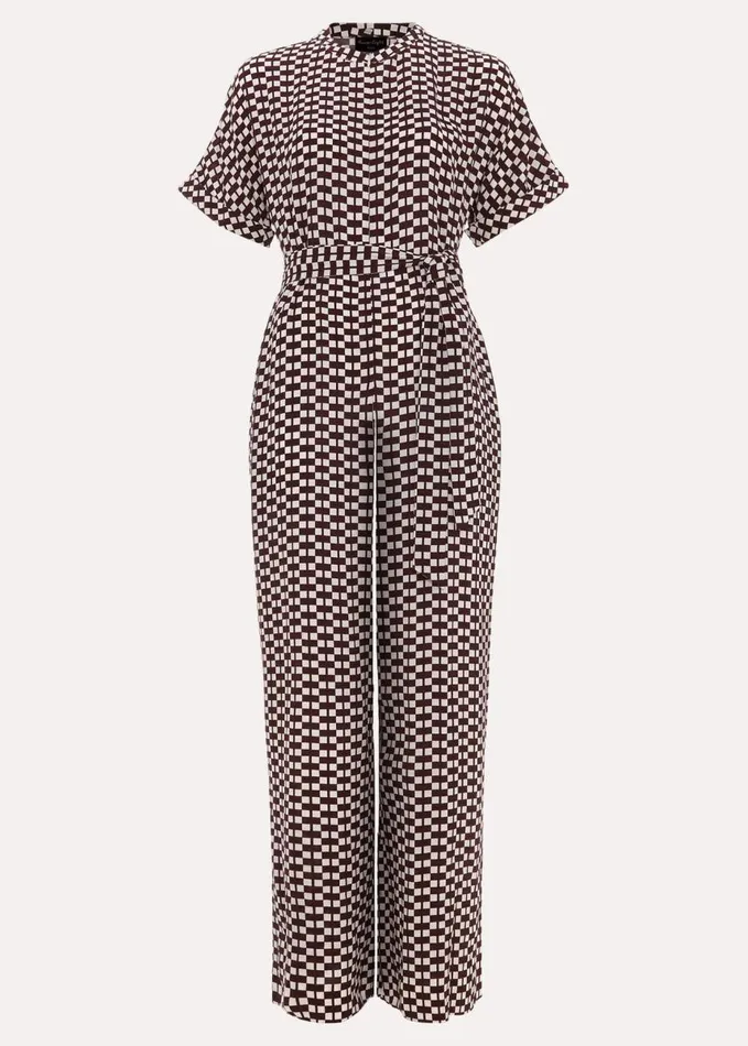 Phase Eight Petite Andra Geo Tie Waist Jumpsuit Multicoloured Women Dresses