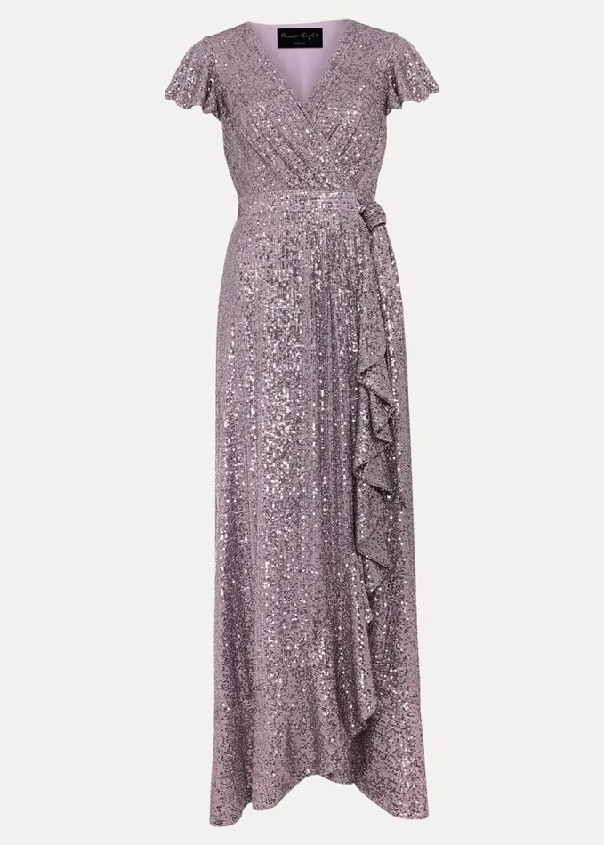 Phase Eight Petite Carina Sequin Maxi Dress Purple Women Dresses