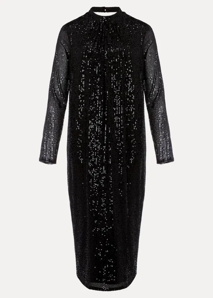 Phase Eight Petite Cindy Black Sequin Midi Dress Black Women Dresses