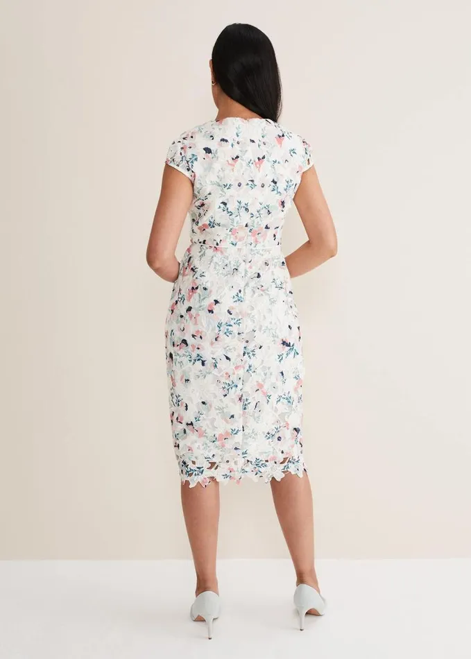 Phase Eight Petite Franky Floral Lace Dress Ivorymulti Women Dresses