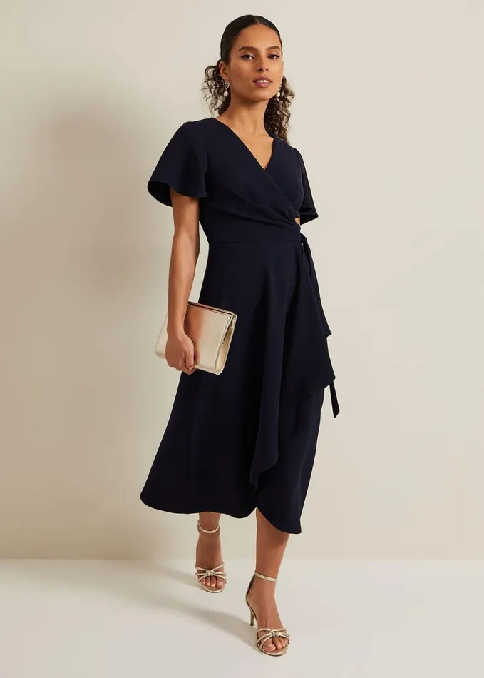 Phase Eight Petite Julissa Wrap Dress Navy Women Dresses