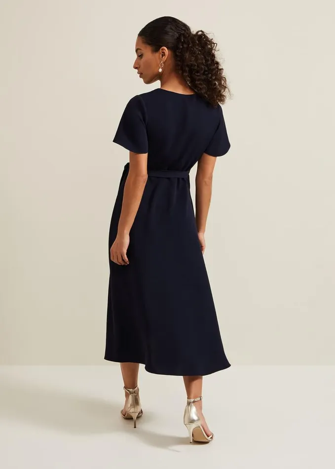 Phase Eight Petite Julissa Wrap Dress Navy Women Dresses