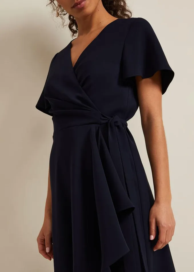 Phase Eight Petite Julissa Wrap Dress Navy Women Dresses