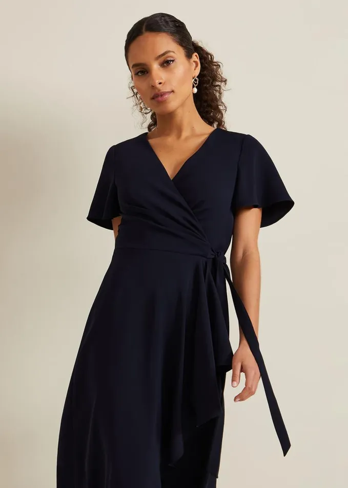 Phase Eight Petite Julissa Wrap Dress Navy Women Dresses