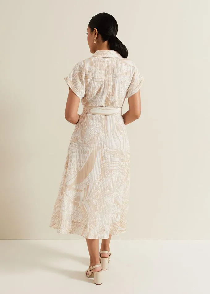 Phase Eight Petite Mandi Abstract Shirt Dress Neutral Women Dresses