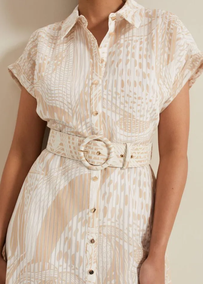 Phase Eight Petite Mandi Abstract Shirt Dress Neutral Women Dresses