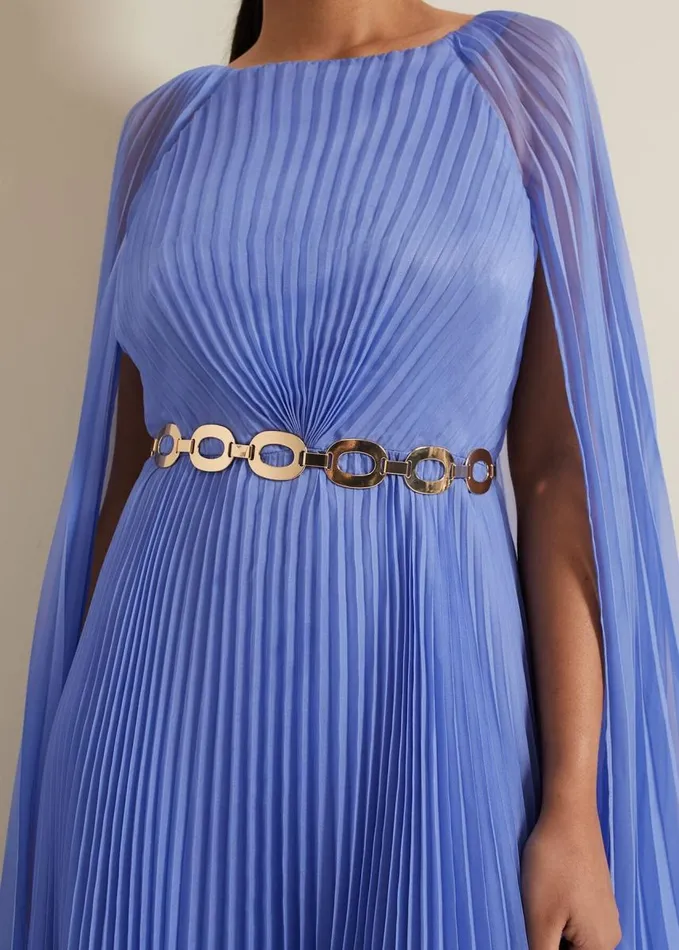 Phase Eight Petite Marren Blue Chiffon Maxi Dress Blue Women Dresses