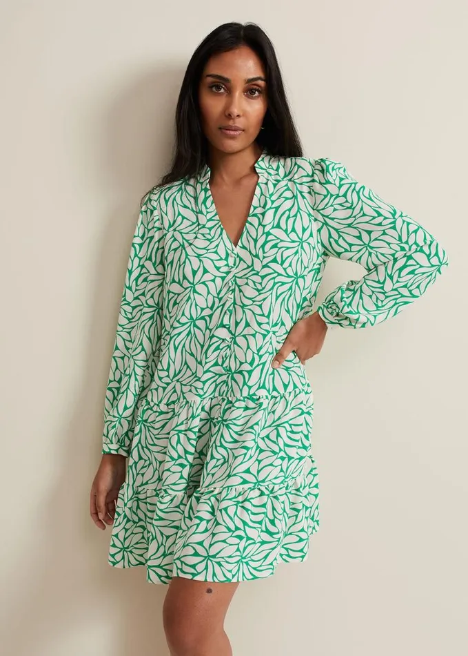 Phase Eight Petite Penele Swing Dress Green Women Dresses