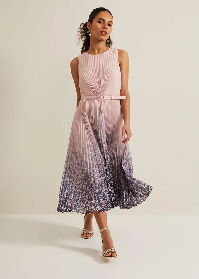 Phase Eight Petite Simara Printed Midi Dress Multicoloured Women Dresses