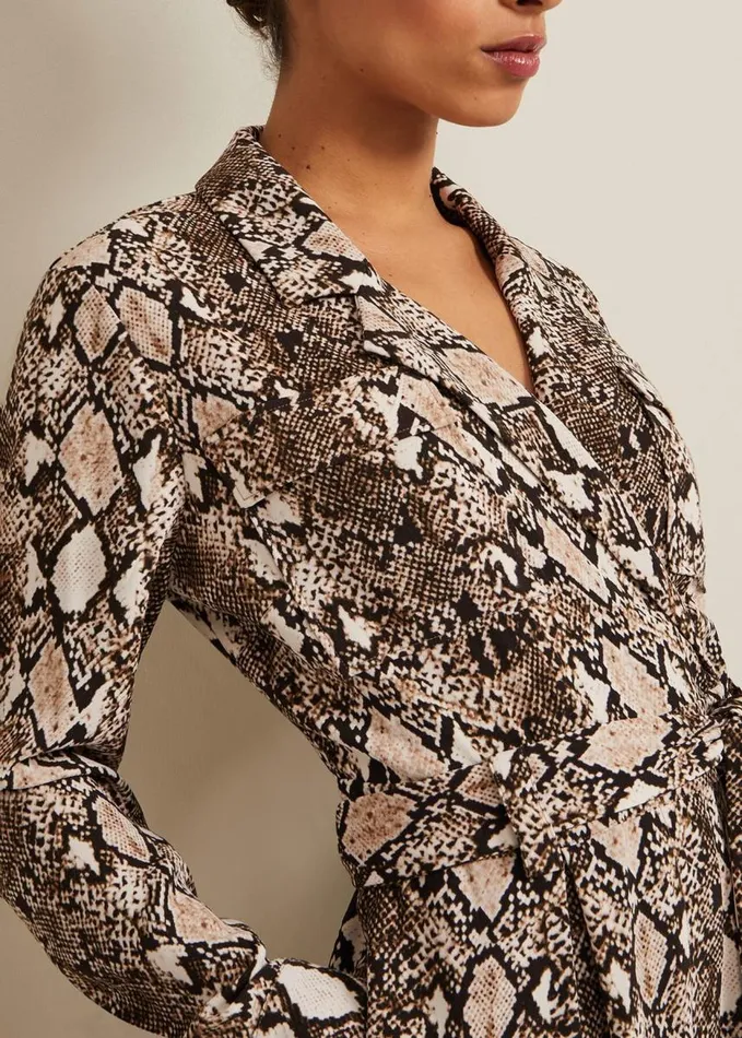 Phase Eight Petite Snake Constance Jumpsuit Brown Women Dresses