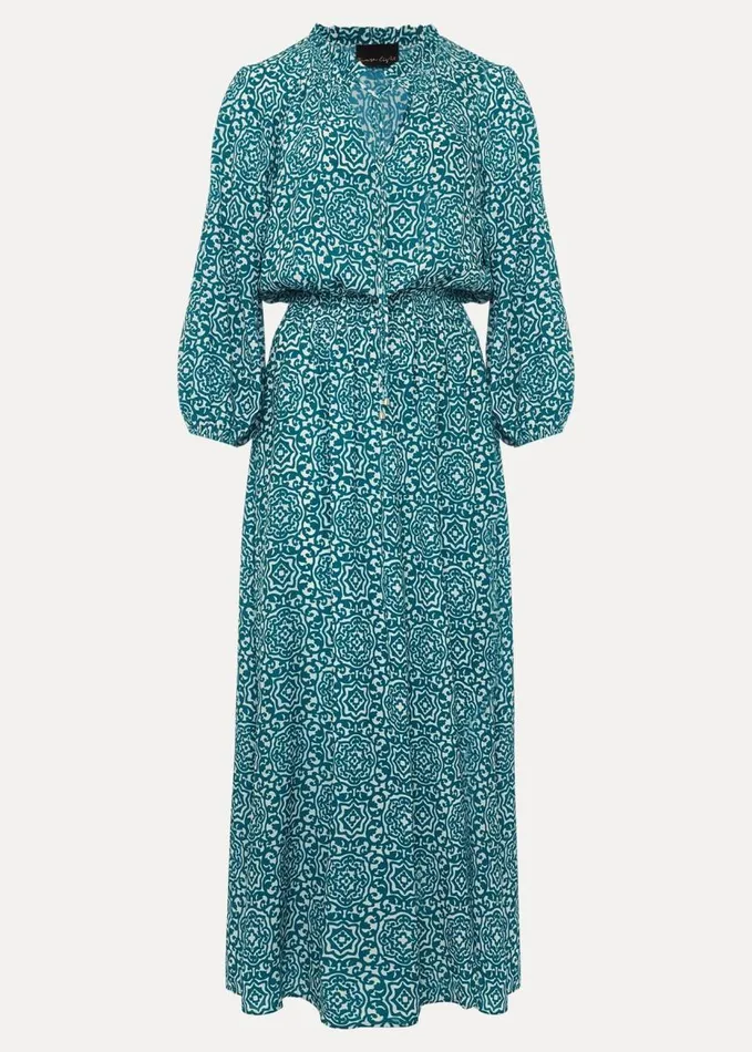 Phase Eight Phillipa Tile Print Midaxi Dress Tealivory Women Dresses