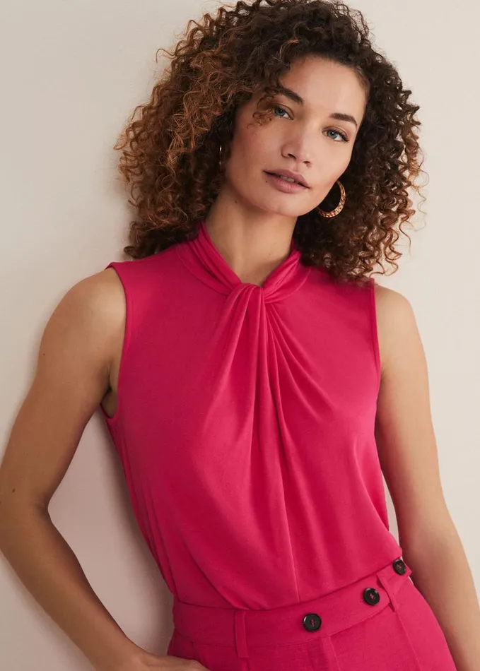 Phase Eight Reign Jersey Top Hot Pink Women Tops and TShirts