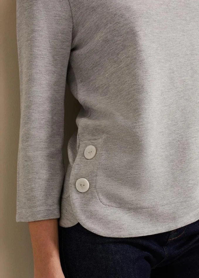 Phase Eight Remy Textured Cowl Neck Top Grey Women Tops and TShirts