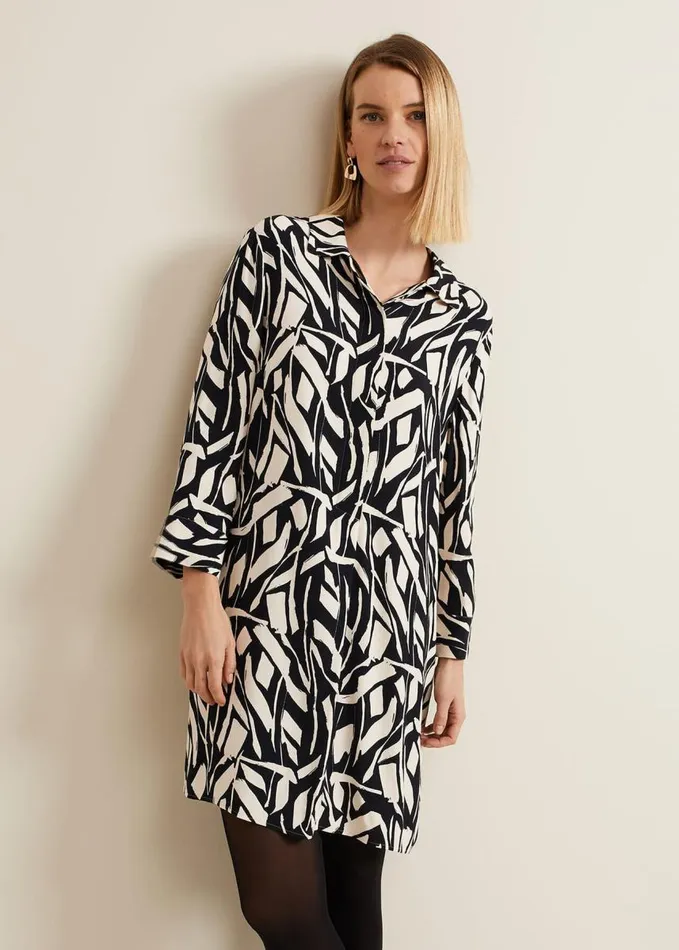 Phase Eight Ruby Geo Tunic Dress Black Multi Women Dresses