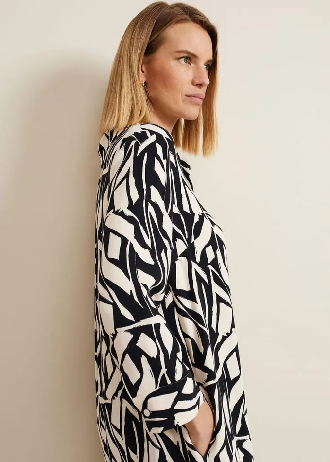 Phase Eight Ruby Geo Tunic Dress Black Multi Women Dresses