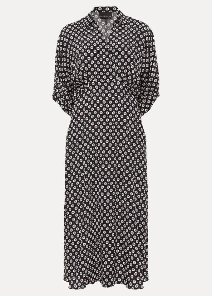 Phase Eight Ryleigh Geometric Print Midi Dress Blackraspberry Women Dresses