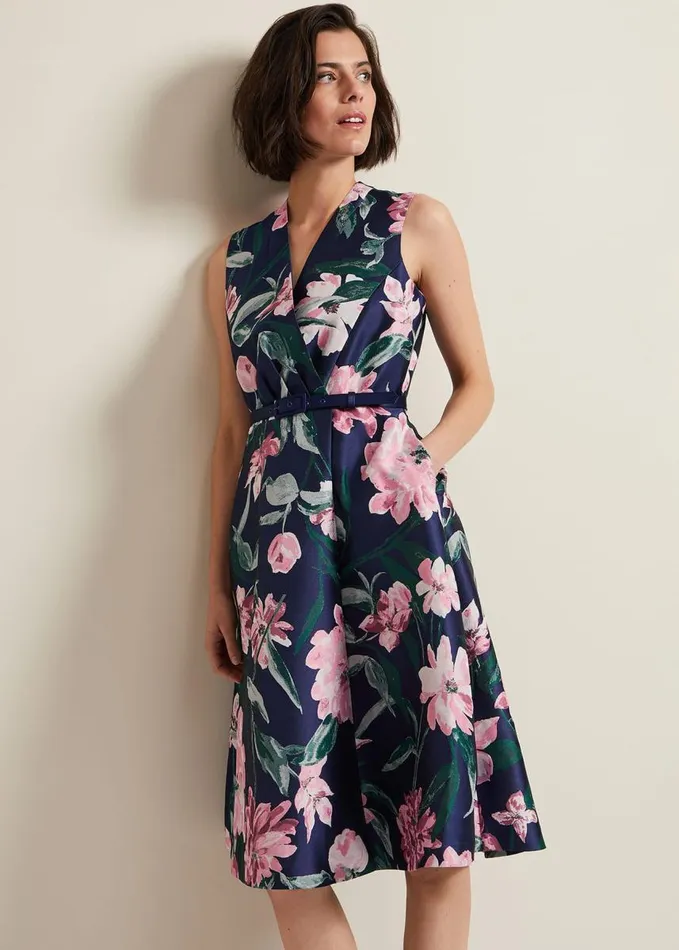 Phase Eight Salina Floral Jacquard Dress Multicoloured Women Dresses