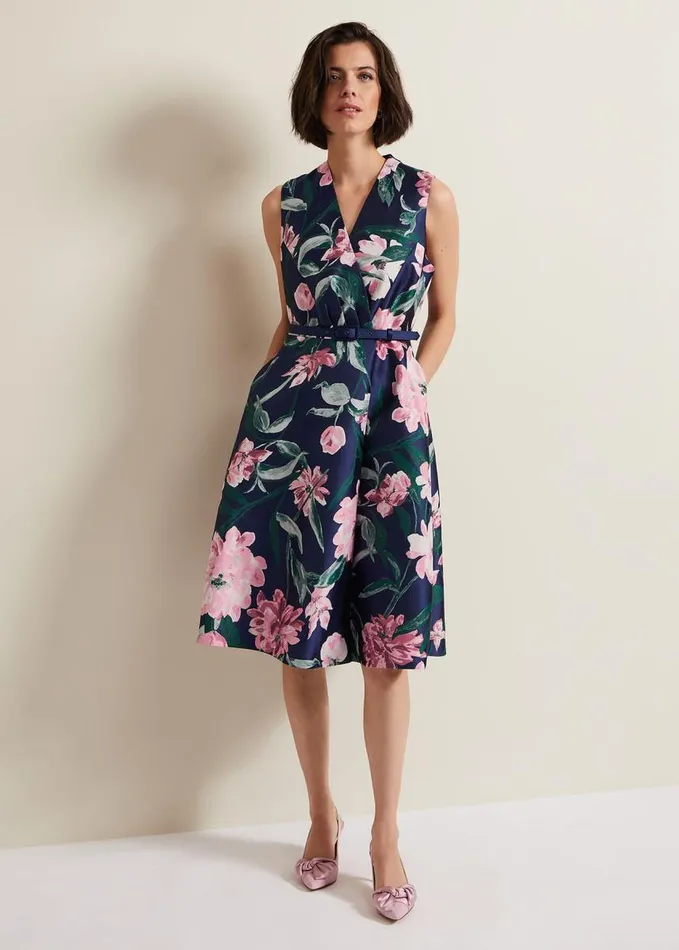 Phase Eight Salina Floral Jacquard Dress Multicoloured Women Dresses
