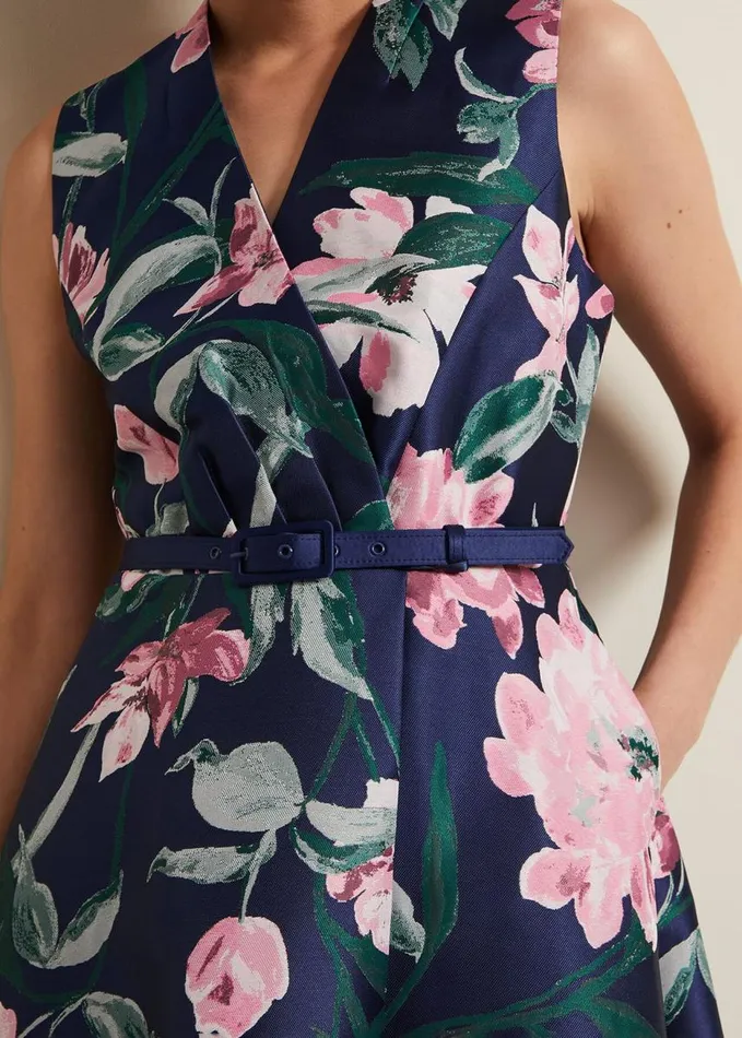 Phase Eight Salina Floral Jacquard Dress Multicoloured Women Dresses