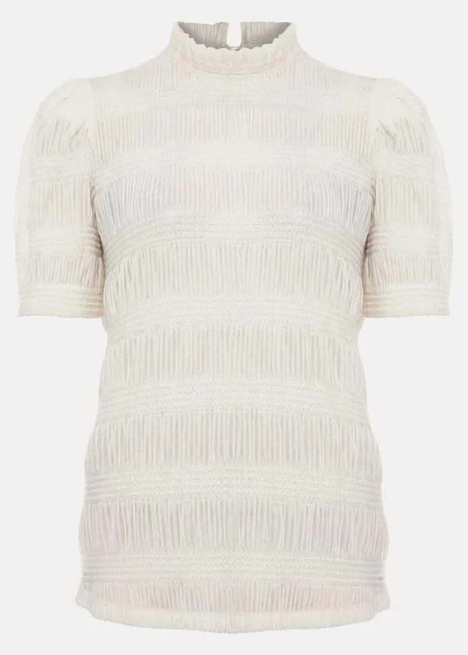 Phase Eight Samiha Textured Top Ivory Women Tops and TShirts