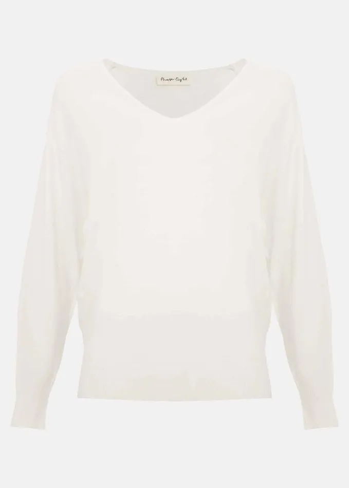Phase Eight Senita Fine Knit Jumper Winter White Women Knitwear