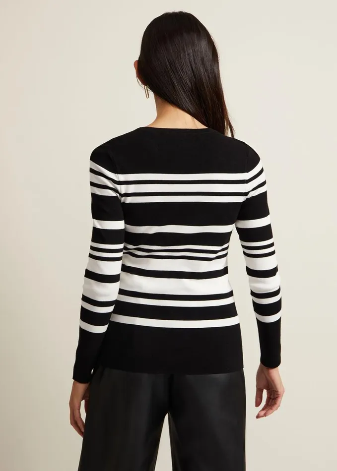 Phase Eight Serena Stripe Jumper Blackwhite Women Knitwear