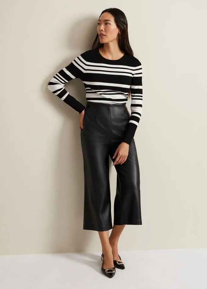 Phase Eight Serena Stripe Jumper Blackwhite Women Knitwear