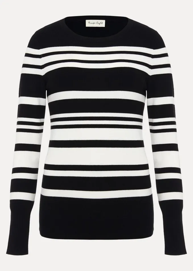Phase Eight Serena Stripe Jumper Blackwhite Women Knitwear