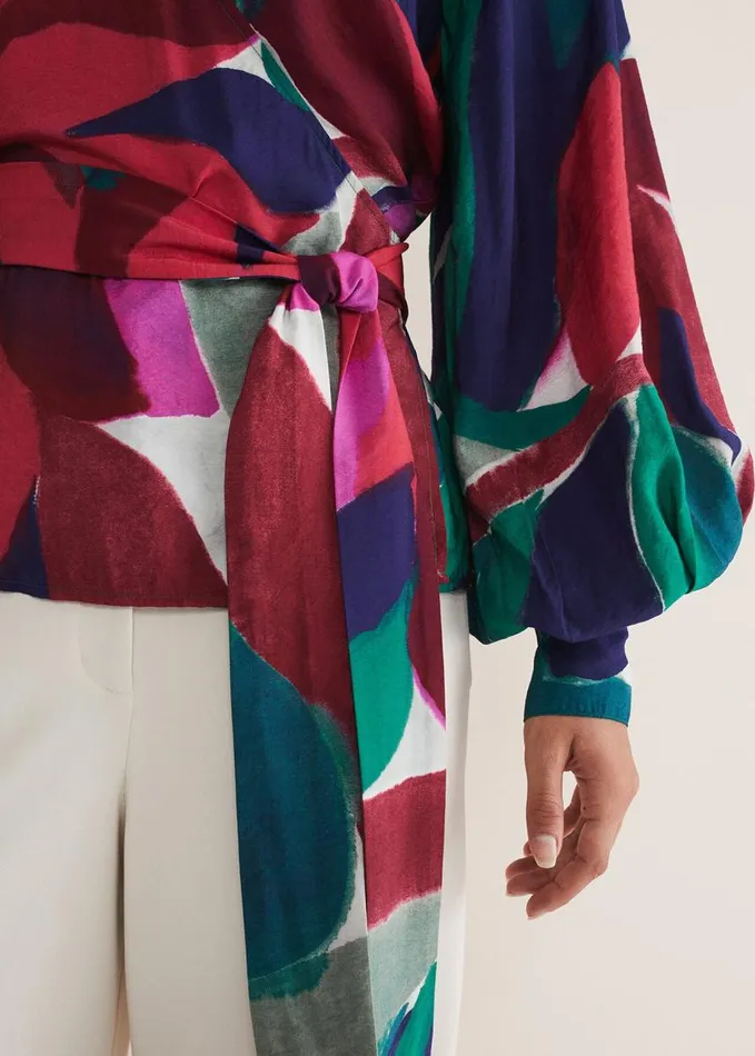 Phase Eight Shalni Abstract Floral Wrap Top Multicoloured Women Shirts and Blouses
