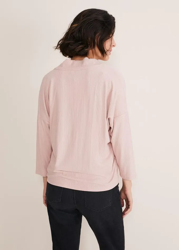 Phase Eight Shellie Textured V Neck Top Dusty Rose Women Tops and TShirts