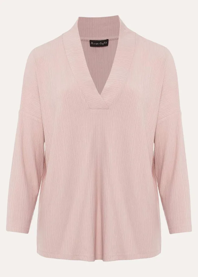 Phase Eight Shellie Textured V Neck Top Dusty Rose Women Tops and TShirts