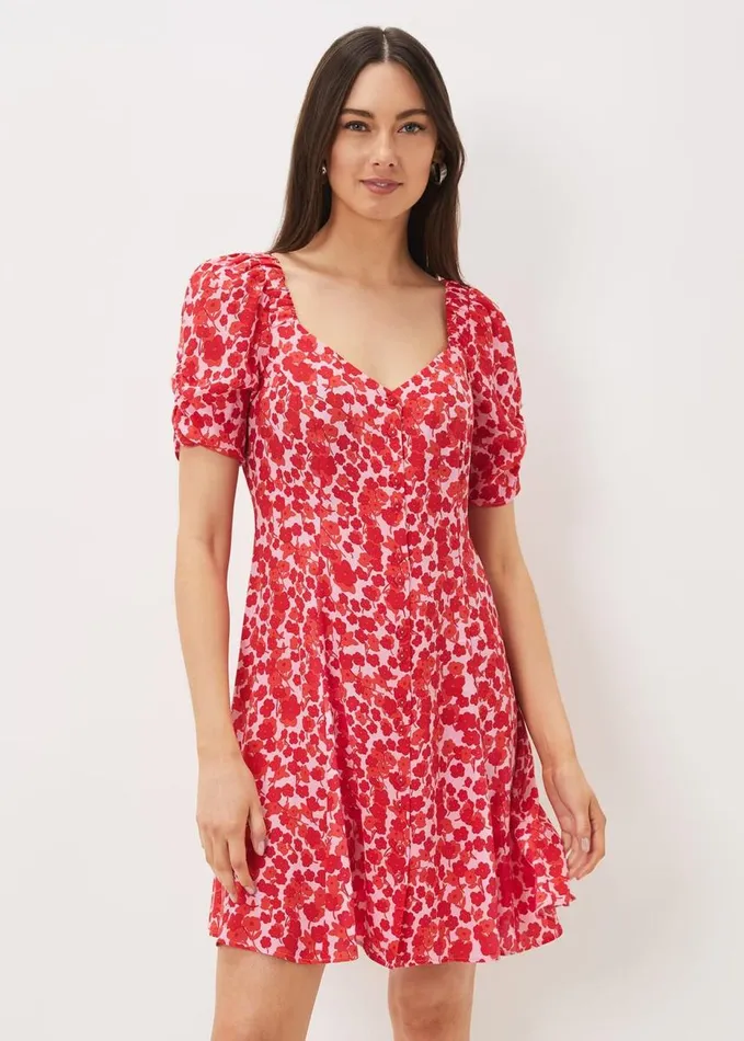 Phase Eight Sheryl Floral Tea Dress Pinkred Women Dresses