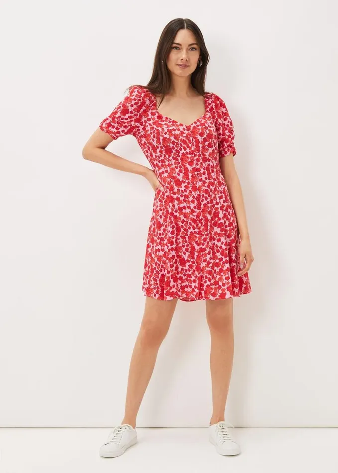 Phase Eight Sheryl Floral Tea Dress Pinkred Women Dresses