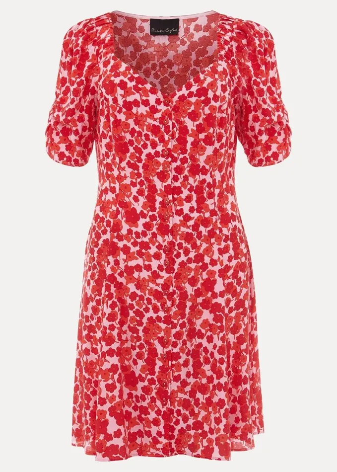 Phase Eight Sheryl Floral Tea Dress Pinkred Women Dresses