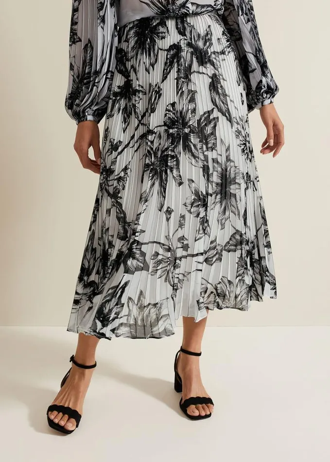 Phase Eight Sienna Floral Print Skirt Blackivory Women Skirts