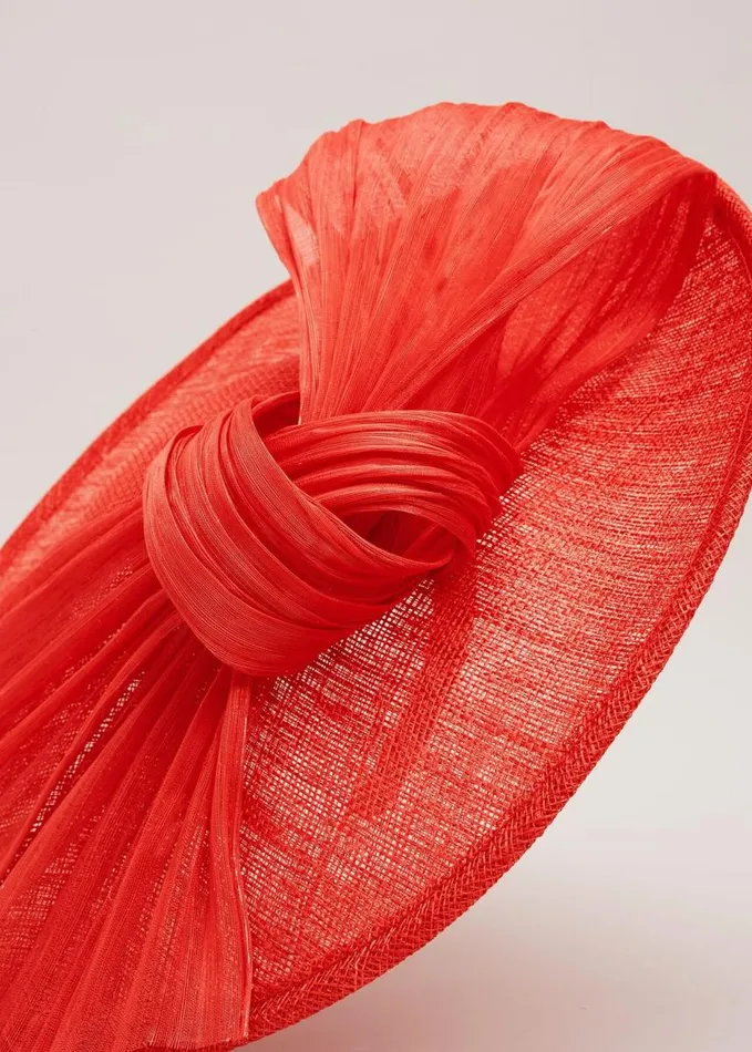 Phase Eight Silk Bow Midi Disc Fascinator Orange Women Fascinators and Hats
