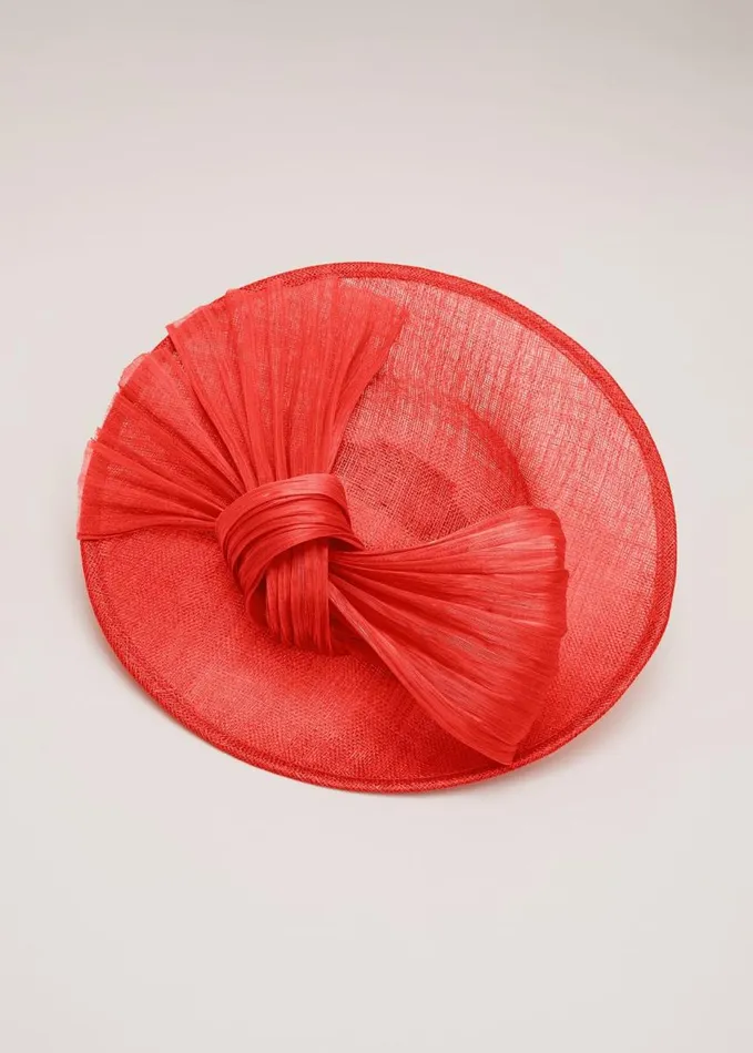 Phase Eight Silk Bow Midi Disc Fascinator Orange Women Fascinators and Hats