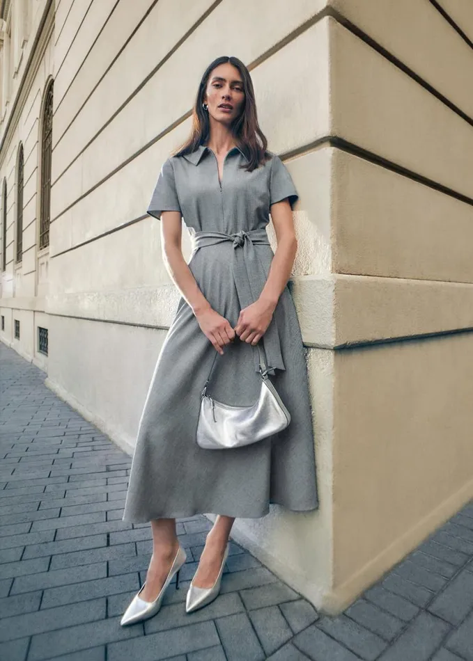 Phase Eight Silvia Tonic Midi Shirt Dress Grey Women Dresses
