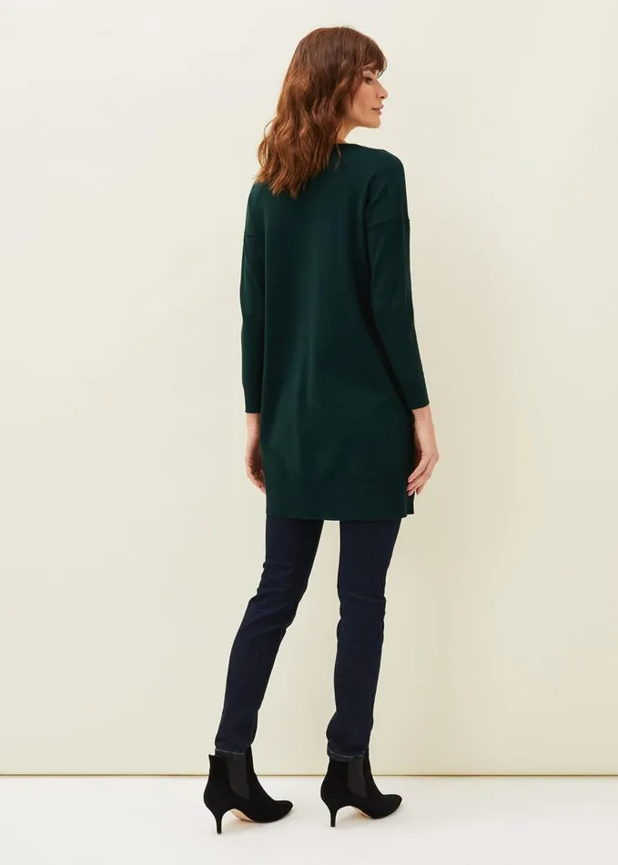 Phase Eight Skylar Knitted Tunic Dress Forest Women Dresses