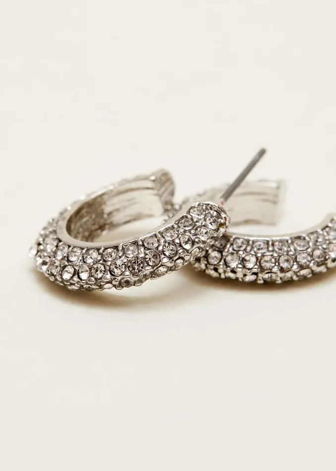 Phase Eight Sparkle Hoop Earrings Silver Women Jewellery
