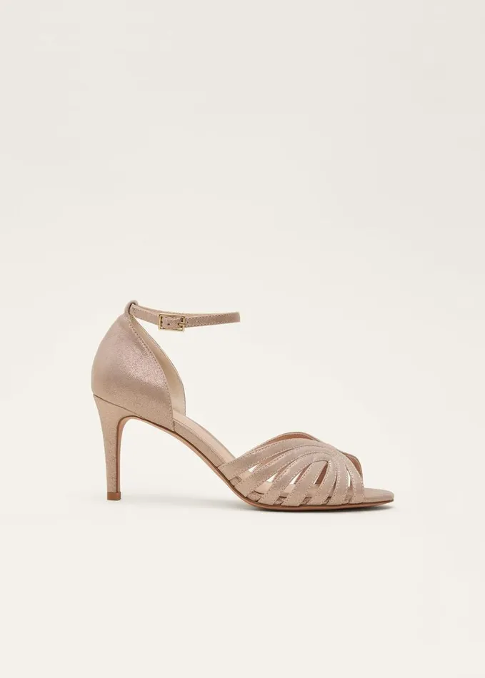 Phase Eight Stitched Metallic Heel Sandal Metallic Women Heels