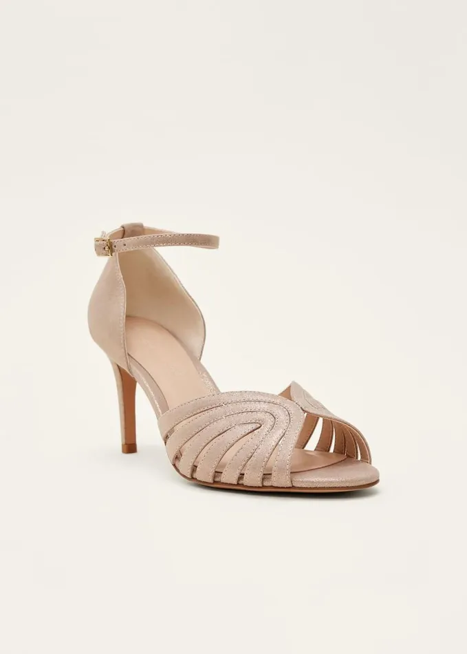 Phase Eight Stitched Metallic Heel Sandal Metallic Women Heels