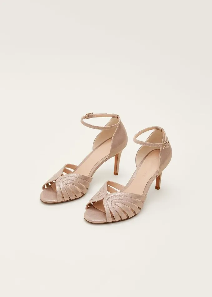 Phase Eight Stitched Metallic Heel Sandal Metallic Women Heels