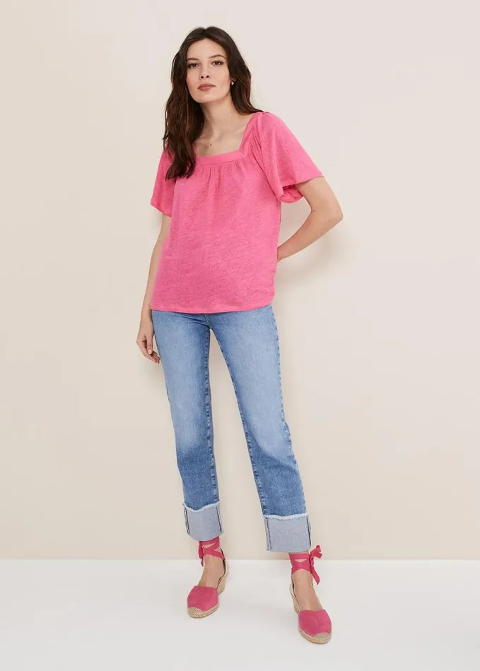 Phase Eight Suede Ankle Tie Espadrille Shoes Bright Pink Women Heels